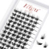 Picture of Lash Clusters DIY Eyelash Extensions 72 Pcs Cluster Eyelash Extensions 10mm Cluster Lashes C Curl Lash Clusters Thin Stem Eyelash Clusters Reusable Makeup for Self-application (Sparkle C 10mm)