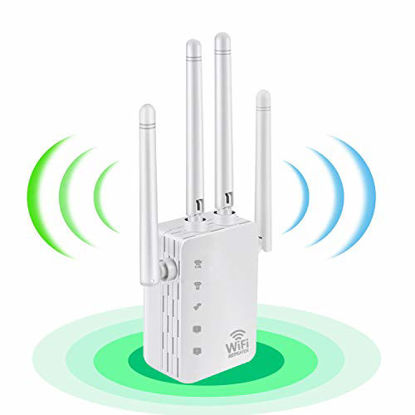 Picture of 2021 WiFi Extender - Wireless Signal Repeater Booster up to 3000 sq.ft - 1200Mbps Wall-Through Strong WiFi-Dual Band 2.4G and 5G - 4 Antennas 360° Full Coverage-1001