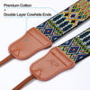 Picture of Colorful Camera Strap - Double Layer Cowhide Ends,2"Pure Cotton Embroidered Woven Camera Strap,Universal Neck & Shoulder Strap Adjustable for All DSLR / SLR Cameras,Gift for Photographers