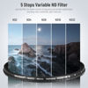 Picture of NEEWER 46mm HD Variable ND Filter ND2-ND32 (1-5 Stops) No X Cross/Optical Glass/30 Layer Nano Coated/Ultra Slim Aluminum Alloy Frame/Water Repellent/Anti Scratch Adjustable Neutral Density Filter