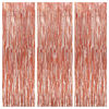 Picture of KatchOn, Rose Gold Fringe Curtain - XtraLarge 9.6x8 Feet, Pack of 3 | Rose Gold Backdrop for Birthday Party | Rose Gold Party Decorations | Rose Gold Tinsel Backdrop for Bachelorette Party Decorations