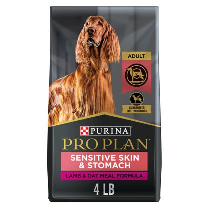 Picture of Purina Pro Plan Sensitive Skin and Sensitive Stomach Dog Food With Probiotics for Dogs, Lamb & Oat Meal Formula - 4 lb. Bag