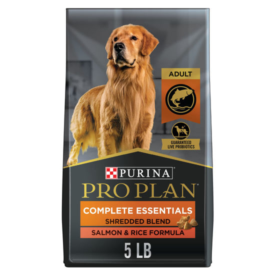 Picture of Purina Pro Plan High Protein Dog Food With Probiotics for Dogs, Shredded Blend Salmon & Rice Formula - 5 lb. Bag