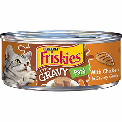 Picture of Purina Friskies Gravy Pate Wet Cat Food, Extra Gravy Pate With Chicken in Savory Gravy - (24) 5.5 oz. Cans