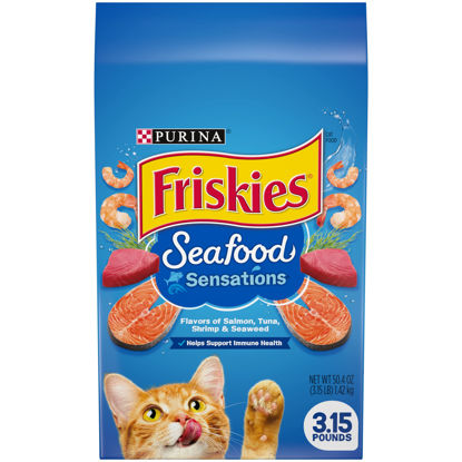 Picture of Purina Friskies Dry Cat Food, Seafood Sensations - (4) 3.15 lb. Bags