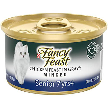 Picture of Purina Fancy Feast High Protein Senior Gravy Wet Cat Food, Chicken Feast Minced Senior 7+ - (24) 3 oz. Cans