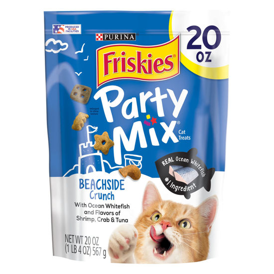 Picture of Purina Friskies Made in USA Facilities Cat Treats, Party Mix Beachside Crunch - 20 oz. Pouch