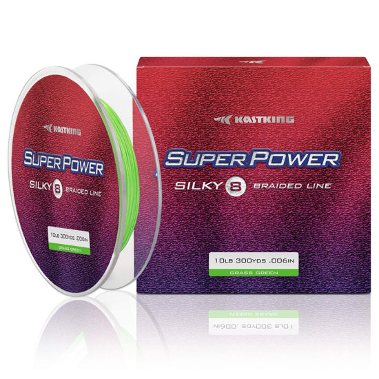 Picture of KastKing Superpower Silky8 Braided Fishing Line, Grass Green, 8 Strand, 50LB, 150Yds