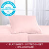 Picture of Mellanni Twin Sheet Set - Iconic Collection Bedding Sheets & Pillowcases - Luxury, Extra Soft, Cooling Bed Sheets - Deep Pocket up to 16" - Wrinkle, Fade, Stain Resistant - 3 PC (Twin, Blush Pink)