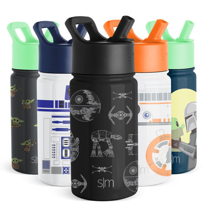 Picture of Simple Modern Star Wars Kids Water Bottle with Straw Lid | Insulated Stainless Steel Reusable Tumbler Gifts for School, Toddlers, Girls, Boys | Summit Collection | 14oz, Vehicle Schematics