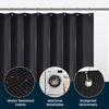 Picture of LiBa Waffle Weave Fabric Black Shower Curtain, 72” W x 72” H Water Repellent & Heavyweight, Hotel Quality & Machine Washable Cloth Linen Shower Curtains Set and Shower-Liner for Bathroom