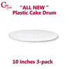 Picture of Cakebon White Plastic Cake Boards 10 Inch Round - 1/2 inch thick Cake Board (aka Cake Drum), Sturdy Cake Base, Ideal for 8 Inch Cake, Reusable Greaseproof Plastic Cake Drums (Pack of 3 Cake Boards)