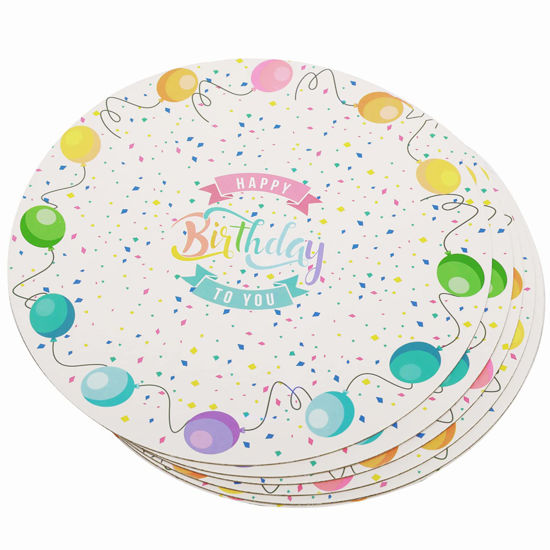 Picture of qiqee 10 Inch Brithday Cake Boards Round 40-Packs Circles Rounds Base Food-Grade Cardboard Cake Plate（Thinner But Stronger）