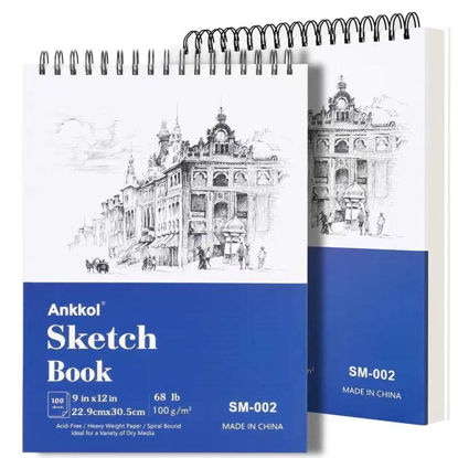 9 x 12 inches Sketch Book, Top Spiral Bound Sketch Pad, 1 Pack 100-Sheets  (68lb/100gsm), Acid Free Art Sketchbook Artistic Drawing Painting Writing  Paper for Kids Adults Beginners Artists