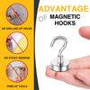 Picture of DIYMAG Magnetic Hooks, 25Lbs Strong Heavy Duty Cruise Magnet S-Hooks for Classroom, Fridge, Hanging, Cabins, Grill, Kitchen, Garage, Workplace and Office etc, (6 Pack-Silver),Screw in Hooks