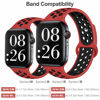 Picture of EXCHAR Sport Band Compatible with Apple Watch Band 38mm 40mm Breathable Soft Silicone Replacement Wristband Women and Man for iWatch Series 5 4 3 2 1 Nike+ All Various Styles M/L Red-Black