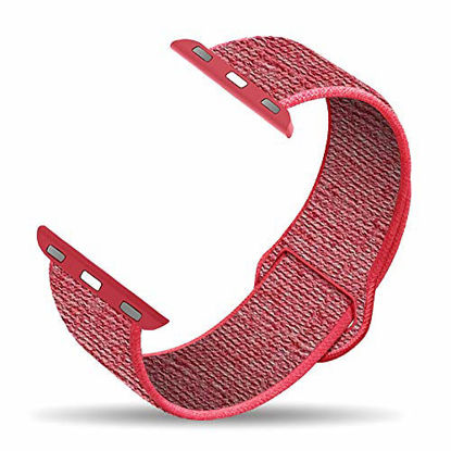 Picture of tovelo Sport Loop Band Compatible with Apple Watch 38mm 40mm, Lightweight Breathable Nylon Replacement Band Compatible with iWatch Series 5/4/3/2/1, Sport, Edition-Hibiscus