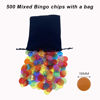 Picture of JUNWRROW 500 Pieces 3/4 inch Transparent 6 Color Bingo Counting Chips with Bag