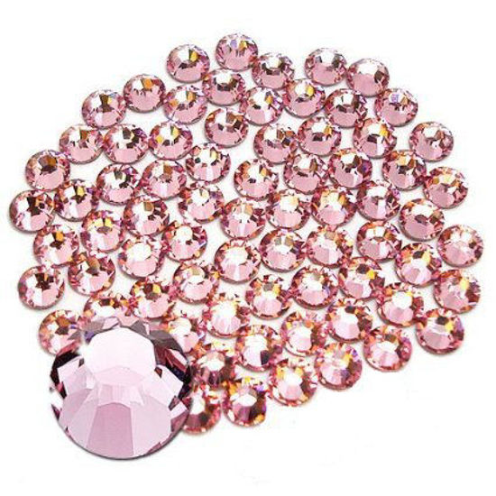 Picture of Jollin Glue Fix Flatback Rhinestones Glass Diamantes Gems for Nail Art Crafts Decorations Clothes Shoes(SS16 1440pcs, Pink)