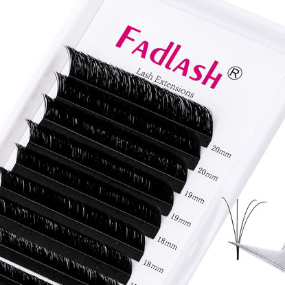 Picture of Lash Extension L Curl Easy Fan Volume Lashes Matte Russian Volume Lash Extensions Faux Mink Self Fanning Eyelash Extensions (0.07-L, 15-20 Mix Tray)