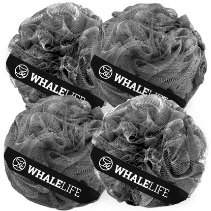 Picture of Loofah Sponge Bath Sponge for Women Men 4 Pack (Dark Gray)