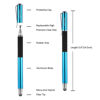 Picture of Mixoo 2-in-1 High Precision Stylus (Disc & Fiber Tips 2 in 1 Series), Extra with 3 Replaceable Tips, Compatible with Capacitive Touch Screen Devices (Blue)