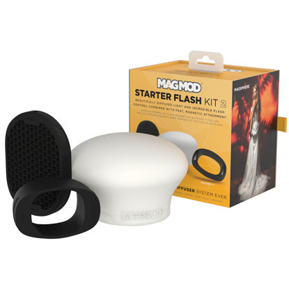 Picture of MagMod Starter Flash Kit 2 | Camera Speedlight Flash Diffuser | Magnetic Light Modifier Attachments | Lightweight MagMod Modifiers: MagGrip 2, MagSphere 2, MagGrid 2 | Superior Light Control