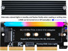 Picture of Bejavr M.2 PCIe NVMe Adapter SSD Expansion Card with RGB Light Bar and Aluminum Heatsink Solution, Supports PCI-Express 3.0 4.0 and X4 X8 X16 Slots.