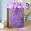 Picture of Hallmark 13" Large Gift Bag with Tissue Paper (Purple Flowers, Gold Accents) for Birthdays, Mother's Day, Bridal Showers, Weddings, Retirements, Anniversaries, Engagements, Any Occasion