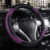 Picture of Leather Car Steering Wheel Cover, Non-Slip Car Wheel Cover Protector Breathable Microfiber Leather Universal Fit for Most Cars (Purple-2)