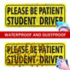 Picture of JUSTTOP 3pcs Student Driver Sticker for Car, Please Be Patient Student Driver Stickers, New Drivers Sticker Safety Warning, Reflective Rookie Driver Bumper Sticker for Teenage Driving Gifts(Black)