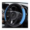 Picture of Bling Soft Leather Steering Wheel Cover, 15 Inch Colorful Rhinestones Auto Elastic Steering Wheel Protector, Sparkly Crystal Diamond for Women Girls, Car Interior Accessories for Most Cars (Blue)