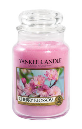 Picture of Yankee Candle Cherry Blossom Scented, Classic 22oz Large Jar Single Wick Candle, Over 110 Hours of Burn Time