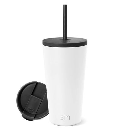 Simple Modern Voyager Insulated Travel Mug Tumbler with Straw and Clear  Flip Lid - Coffee Cup Stainless Steel Thermos 12oz Pattern: Ocean Quartz:  Tumblers & Water Glasses 