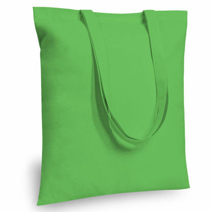 Picture of TOPDesign 6-Pack Economical 16"x15" Lime Green Cotton Tote Bag, Lightweight Medium Reusable Grocery Shopping Cloth Bags, Suitable for DIY, Advertising, Promotion, Gift, Activity