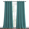 Picture of NICETOWN Blackout Curtains for Kids Room - Triple Weave Microfiber Home Thermal Insulated Solid Ring Top Blackout Panels/Drapes for Bedroom(Sea Teal, Set of 2, 55 x 90 Inch)