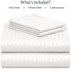 Picture of LuxClub Striped Sheets Set, 4 PC Striped Bed Sheets Set Twin Size for Boys and Girls, Deep Pockets 18" Eco Friendly Wrinkle Free Kids Fitted Sheets Machine Washable Hotel Bedding (Twin, White)