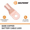 Picture of SELTERM 2pcs 4/0 AWG 3/8" Stud Copper Wire Lugs, Battery Lugs, Ring Terminals, Battery Cable Ends, 0000 Gauge Ring Terminal Connectors, UL Heavy Duty Bare Copper Eyelets Battery Terminal Connectors