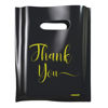 Picture of Thank You Bags for Business Small, 100 Pack Bulk Plastic Bags for Small Business, Merchandise Bags for Packaging Products, Die Cut Shopping Bags for Small Business, Boutique Bags for Retail Wholesale(Medium(12"x15"), BLK)