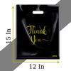 Picture of Thank You Bags for Business Small, 100 Pack Bulk Plastic Bags for Small Business, Merchandise Bags for Packaging Products, Die Cut Shopping Bags for Small Business, Boutique Bags for Retail Wholesale(Medium(12"x15"), BLK)