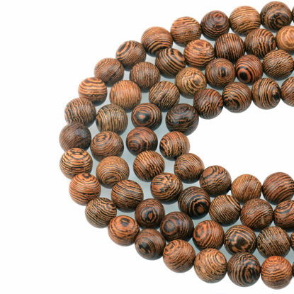 Picture of LPBeads 100PCS 8mm Natural Round Wood Beads for Jewelry Making with Crystal Stretch Cord