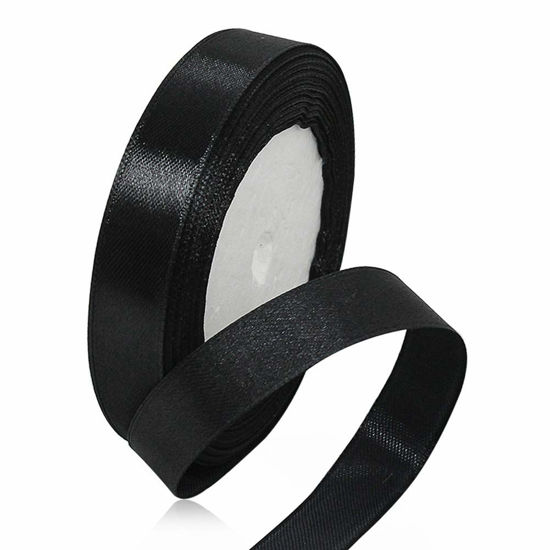 Black Satin Ribbon 1 Inch X 25 Yards Polyester Black Ribbon For Gift  Wrapping Very Suitable For Weddings Party Invitation Decorations