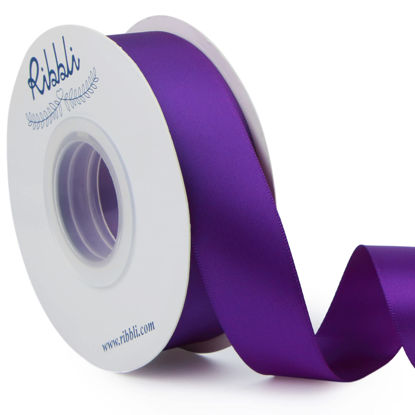 Picture of Ribbli Purple Double Faced Satin Ribbon,1” x Continuous 25 Yards,Use for Craft Bows Bouquet, Gift Wrapping, Wedding Decoration, Floral Arrangement