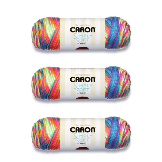 Picture of Caron Simply Soft Rainbow Bright Paints Yarn - 3 Pack of 141g/5oz - Acrylic - 4 Medium (Worsted) - 235 Yards - Knitting/Crochet