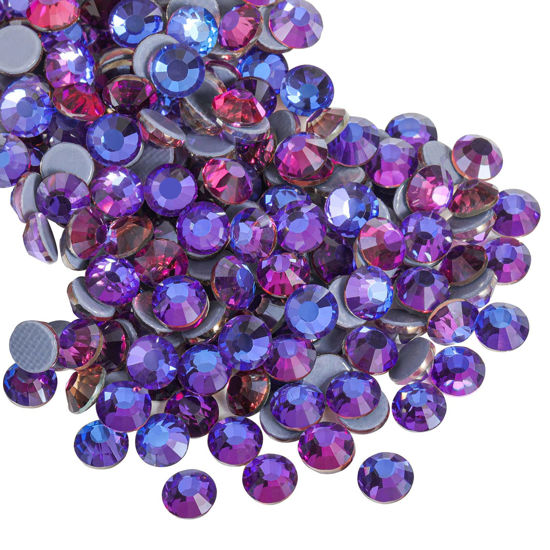 Picture of Beadsland Hotfix Rhinestones, 288pcs Flatback Crystal Rhinestones for Crafts Clothes DIY Decorations, Purple Velvet,SS30, 6.3-6.5mm