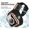 Picture of Goton Waterproof Case for Apple Watch 40mm SE (2nd Gen) Series 6 5 4 Screen Protector, Tempered Glass Hard PC Bumper Face Cover Designed for iWatch Accessories 40 mm Rose Gold