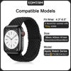 Picture of EOMTAM 5 Pack Braided Stretchy Adjustable Straps Compatible for Apple Watch Band 38mm 40mm 41mm 42mm 44mm 45mm 49mm for Women Men ,Sport Elastic Nylon Cloth Wristbands for iWatch Series Ultra 8 SE 7 6 5 4 3(White,44)