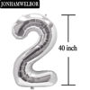 Picture of 25 Number Balloons Silver Giant Jumbo Big Large Foil Mylar Number Balloons for Women Men Party Supplies 25 Anniversary Events Decorations Balloon