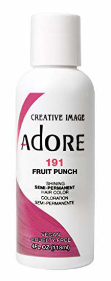 Picture of Adore Semi Permanent Hair Color - Vegan and Cruelty-Free Hair Dye - 4 Fl Oz - 191 Fruit Punch (Pack of 3)