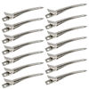 Picture of 24 Packs Duck Bill Clips, Bantoye 3.5 Inches Rustproof Metal Alligator Curl Clips with Holes for Hair Styling, Hair Coloring, Silver